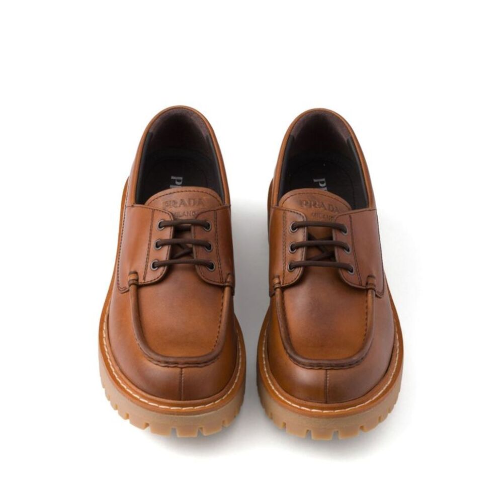 Prada Men Laced Leather Loafers - Picture 4 of 5